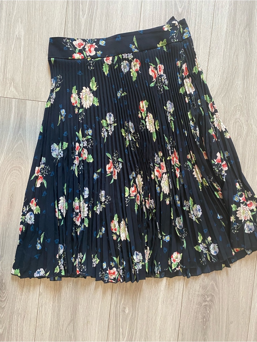 Eliane Rose Floral Pleated Skirt - Black Floral